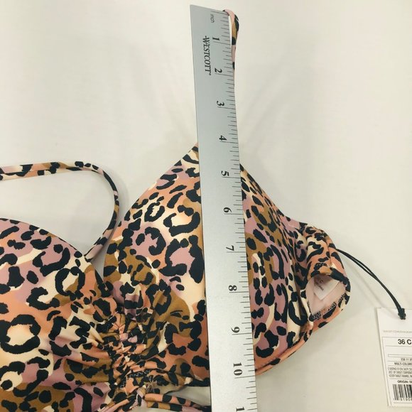 Shade And Shore Women's Sz 36C Underwire Lightly Lined Tie Front Bikini Swim Top - Picture 12 of 13